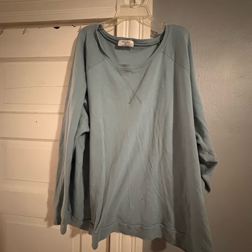Zenana Outfitters Green Oversized Sweatshirt